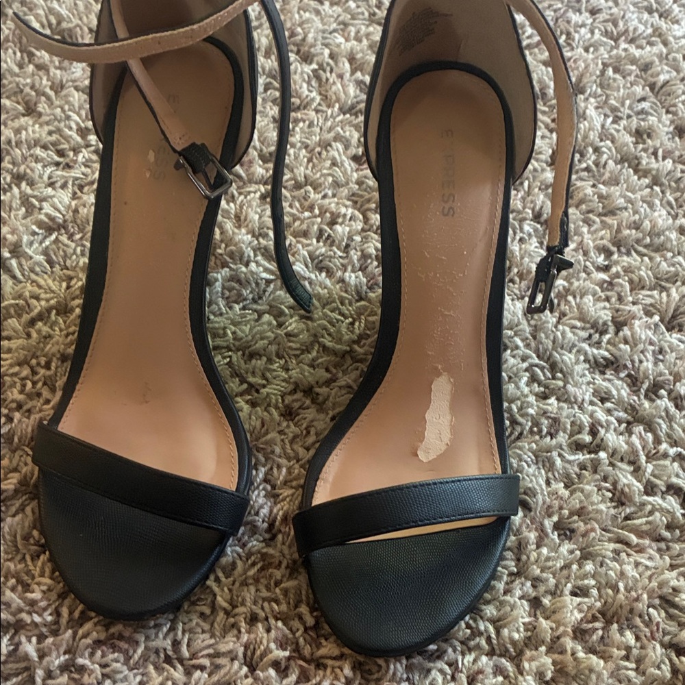 Express Black Ankle Strap Heels